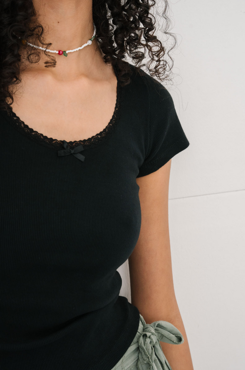 Lace t-shirt - Black