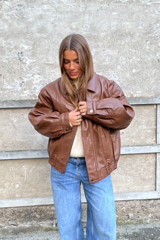 Elena Oversized Jacket in Brown · effortless scandi jacket for women from ITS MAY