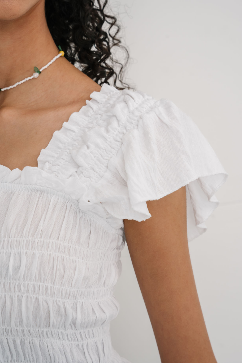 Honey Ruffle Top - White