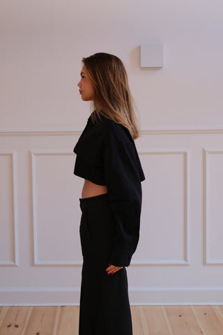 Bellanca Crop Jacket in Black · effortless scandi jacket for women from ITS MAY