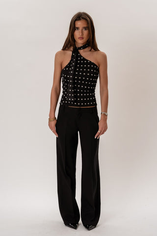 Lorenza Top in Black · effortless scandi formal shirts & blouses for women from ITS MAY