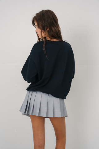 Haliey Basic Crewneck in Navy · effortless scandi crewneck for women from ITS MAY