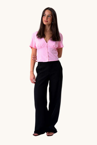 Roberta Top - Pink Checkered