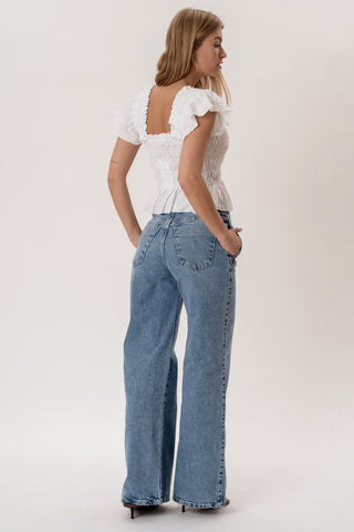 Honey Ruffle Top in White · effortless scandi top for women from ITS MAY