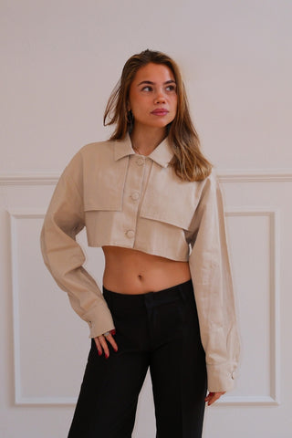 Bellanca Crop Jacket in Beige · effortless scandi jacket for women from ITS MAY