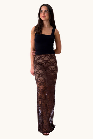 Florence Lace Skirt - Brown