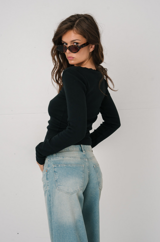 Lace top in Black · effortless scandi top for women from ITS MAY