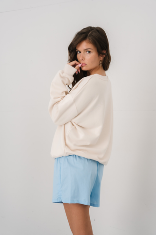 Haliey Basic Crewneck in White · effortless scandi crewneck for women from ITS MAY