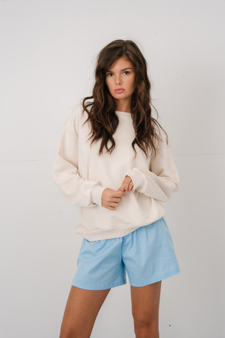 Haliey Basic Crewneck in White · effortless scandi crewneck for women from ITS MAY