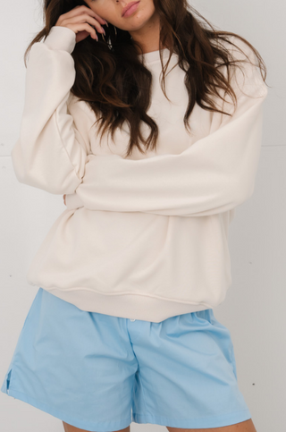Haliey Basic Crewneck in White · effortless scandi crewneck for women from ITS MAY