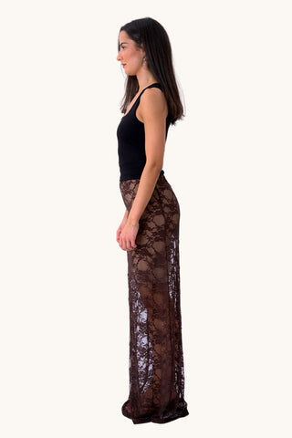 Florence Lace Skirt - Brown
