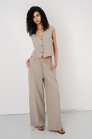 Elle Vest in Taupe · effortless scandi vest for women from ITS MAY