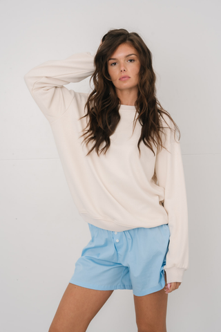 Haliey Basic Crewneck in White · effortless scandi crewneck for women from ITS MAY