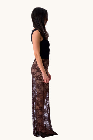 Florence Lace Skirt - Brown