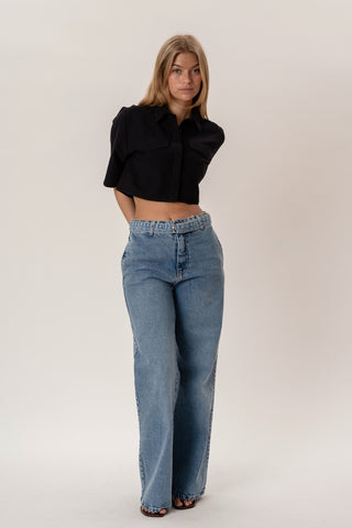 Noemi Short Shirt in Black · effortless scandi formal shirts & blouses for women from ITS MAY
