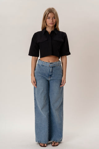 Noemi Short Shirt in Black · effortless scandi formal shirts & blouses for women from ITS MAY
