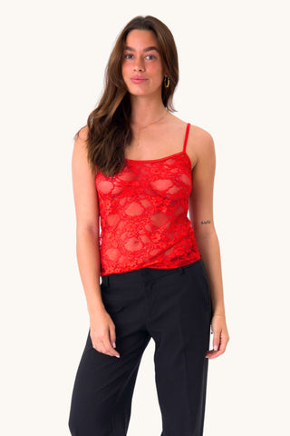 Florence Lace Top - Red