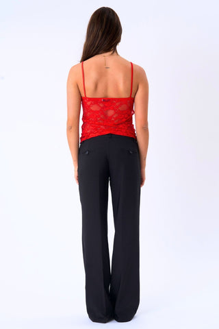 Florence Lace Top in Red · effortless scandi top for women from ITS MAY
