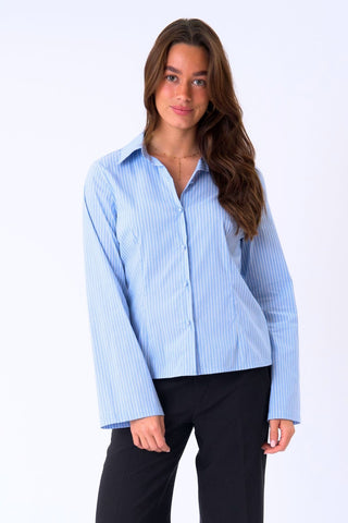 Andrea Shirt in Blue Striped · effortless scandi formal shirts & blouses for women from ITS MAY