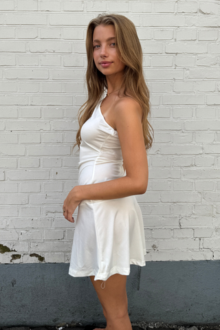 Valentina One Shoulder Dress in White · effortless scandi dress for women from ITS MAY