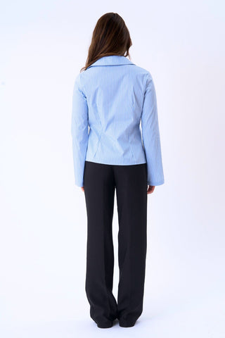 Andrea Shirt in Blue Striped · effortless scandi formal shirts & blouses for women from ITS MAY