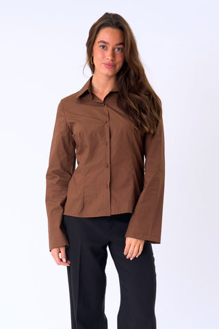 Andrea Shirt in Brown · effortless scandi formal shirts & blouses for women from ITS MAY
