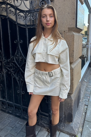 Bellanca Mini Skirt in Ecru · effortless scandi skirt for women from ITS MAY