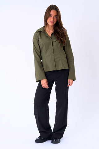 Andrea Shirt in Khaki · effortless scandi formal shirts & blouses for women from ITS MAY