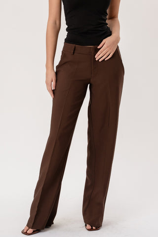 Low Waist Suit Pants in Brown · effortless scandi pants for women from ITS MAY