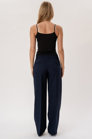 Low Waist Suit Pants in Navy · effortless scandi pants for women from ITS MAY