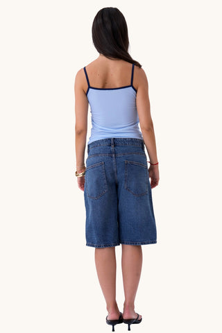 Vittoria Flower Top - Light Blue/Blue