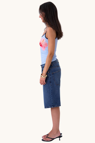 Vittoria Flower Top - Light Blue/Blue