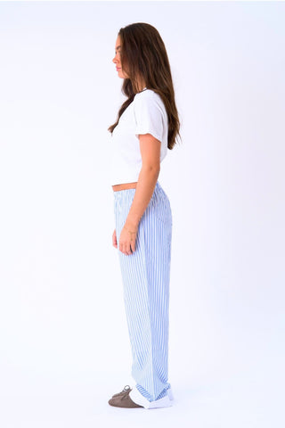 Celeste Striped Pants in Light Blue · effortless scandi pants for women from ITS MAY