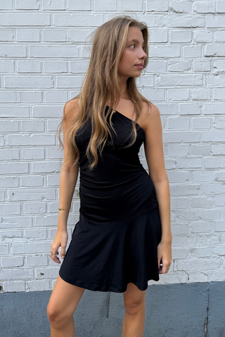Valentina One Shoulder Dress in Black · effortless scandi dress for women from ITS MAY