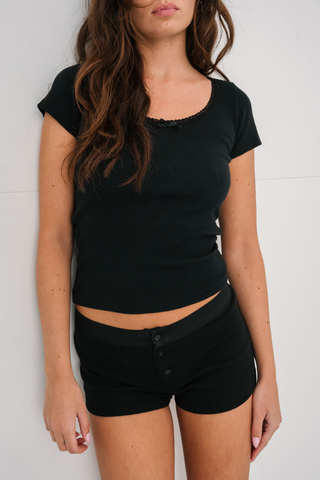 Basic Boxer Shorts in Black · effortless scandi shorts for women from ITS MAY