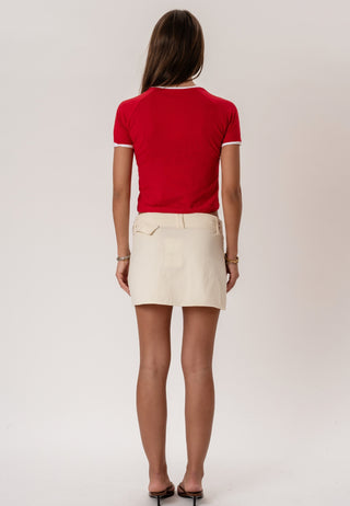 Bellanca Mini Skirt in Ecru · effortless scandi skirt for women from ITS MAY