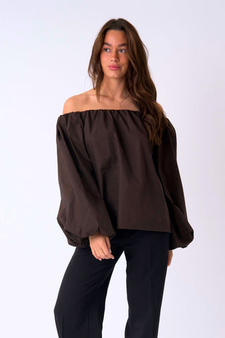 Lia Top in Brown · effortless scandi formal shirts & blouses for women from ITS MAY