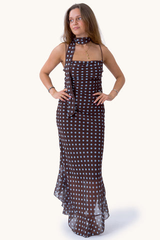 Bellagio Dress - Brown/Blue