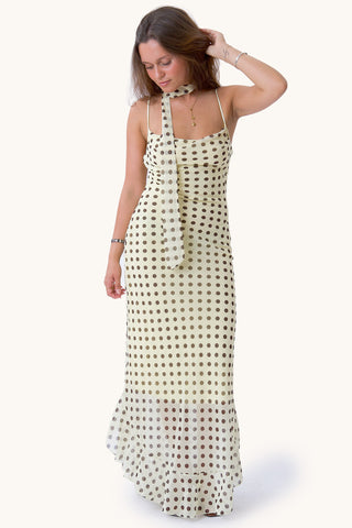 Bellagio Dress - Yellow/Brown