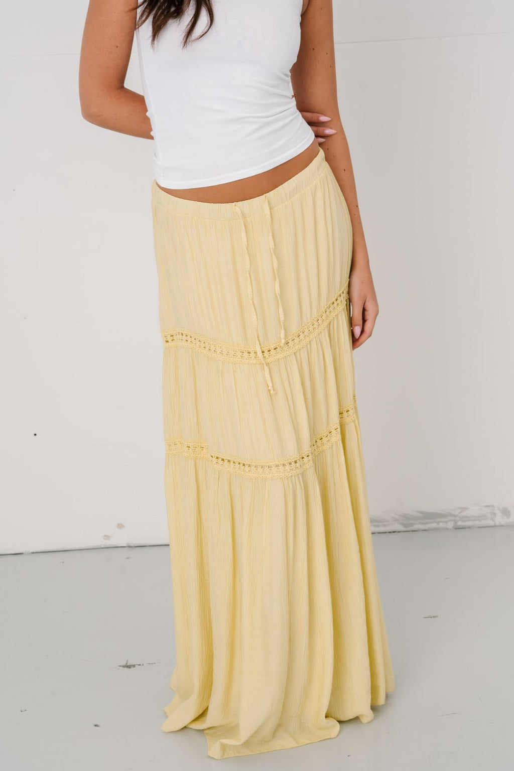 Alma Maxi Skirt - Dusty yellow