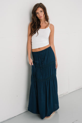 Alma Maxi Skirt in Navy · effortless scandi skirt for women from ITS MAY