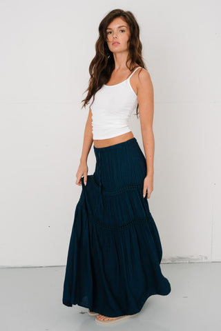 Alma Maxi Skirt in Navy · effortless scandi skirt for women from ITS MAY
