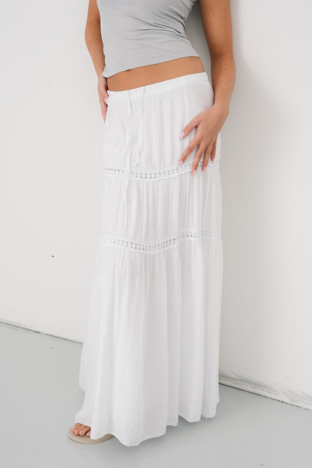 Alma Maxi Skirt - White