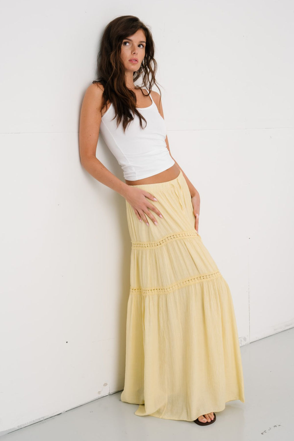 Alma Maxi Skirt - Dusty yellow