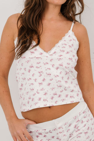Viola Lace Top in Pink Floral · effortless scandi top for women from ITS MAY