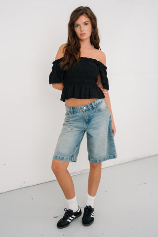 Honey Ruffle Top in Black · effortless scandi top for women from ITS MAY