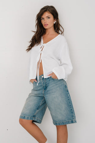 Bow Top in White · effortless scandi top for women from ITS MAY
