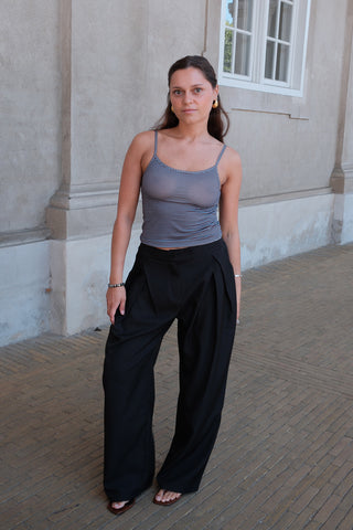 Evelina Top - Brown/Light Blue