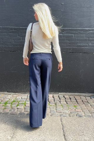 Low Waist Suit Pants in Navy · effortless scandi pants for women from ITS MAY