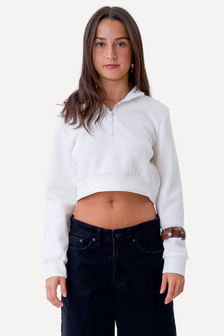 Zenia Half Zip - White